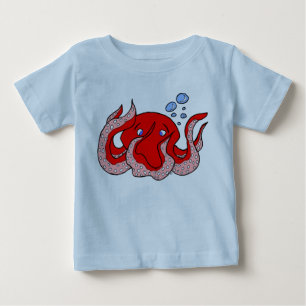De Bebé Camiseta roja del pulpo