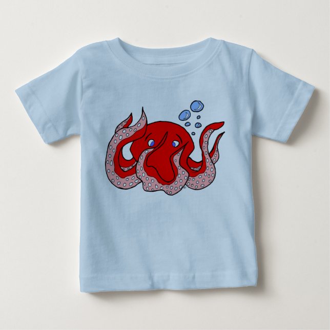 De Bebé Camiseta roja del pulpo (Anverso)