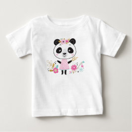 De Bebé Camiseta rosa panda Adorable Girly