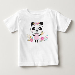 De Bebé Camiseta rosa panda Adorable Girly
