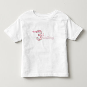De Bebé Camiseta rosada del 3ro cumpleaños feliz