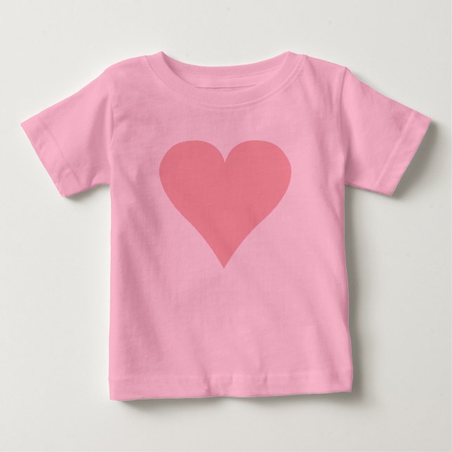 De Bebé Camiseta rosada del corazón (Anverso)