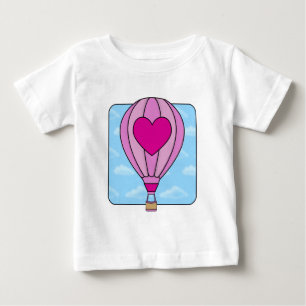 De Bebé Camiseta rosada del globo del aire caliente del