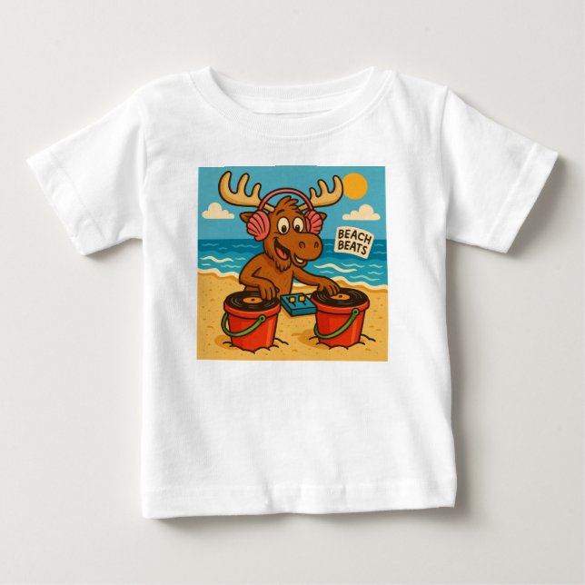 De Bebé Camiseta Seashell DJ – Beach Beats para niños (Anverso)