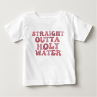 Camiseta Straight Outta Agua Bendita, Divertido Ba