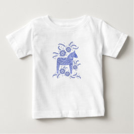 De Bebé Camiseta sueca Dala Horse Indigo Blue Baby