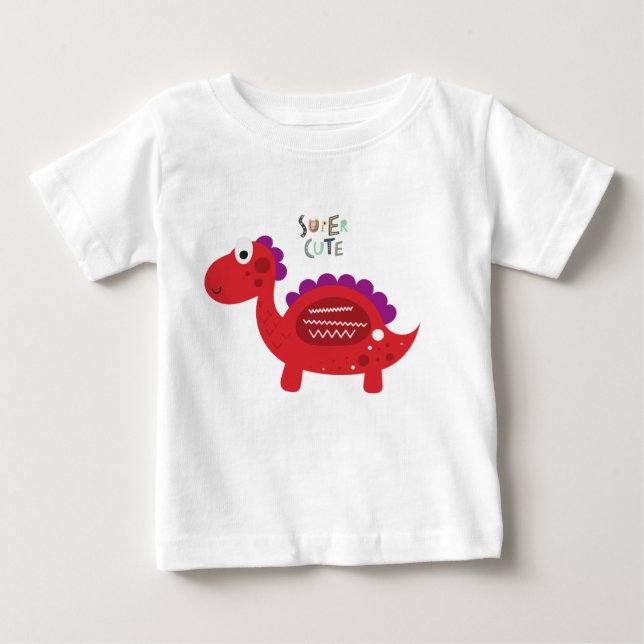 De Bebé Camiseta Super Cute Dinosaur Baby (Anverso)
