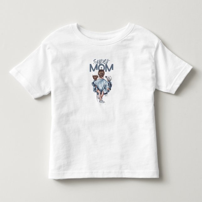 De Bebé Camiseta Super Mamá  (Anverso)