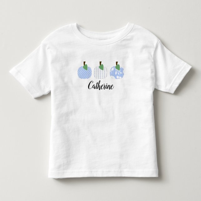 De Bebé Camiseta Trio Calabaza Azul Claro para Niñas Peque (Anverso)
