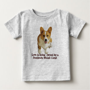 De Bebé Camiseta unisex del niño feliz del Corgi Galés d