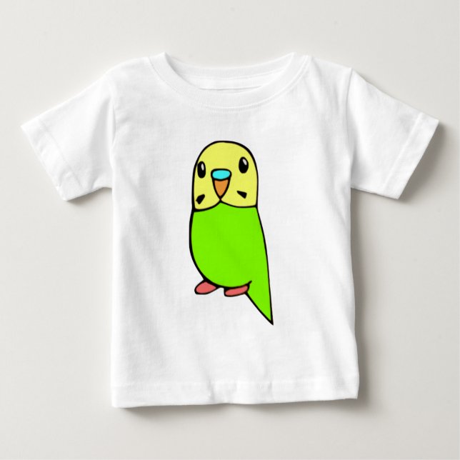 De Bebé Camiseta verde del Parakeet (Anverso)