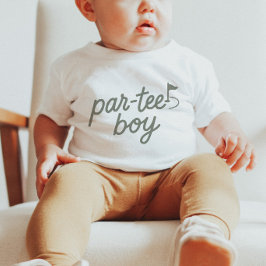 De Bebé Camiseta Verde Sage 'Par-tee Boy Golf' 1er Cumplea