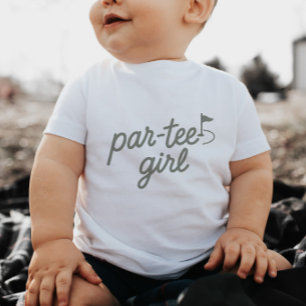 De Bebé Camiseta Verde Sage 'Par-tee Girl Golf' 1er Cumple