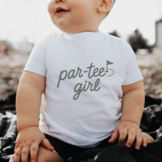 De Bebé Camiseta Verde Sage 'Par-tee Girl Golf' 1er Cumple