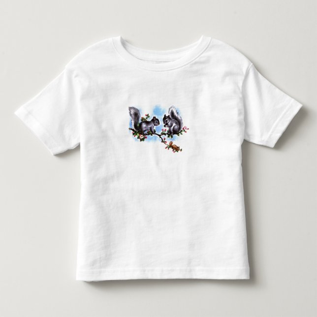 De Bebé Camiseta Vintage Gray Squirrels (Anverso)