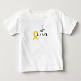 De Bebé cáncer infantil. Soy valiente. Camiseta para bebés