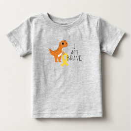 De Bebé cáncer infantil. Soy valiente. Camiseta para bebés