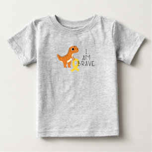 De Bebé cáncer infantil. Soy valiente. Camiseta para bebés