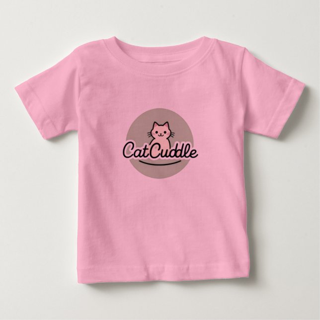 De Bebé Cat Cuddle Personalizado Kitty Camiseta (Anverso)
