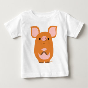 De Bebé Cerdo Personalizado tímido lindo Camiseta