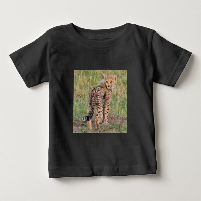 De Bebé Cheetah Cub Dice Hola. Camiseta para bebés (Anverso)