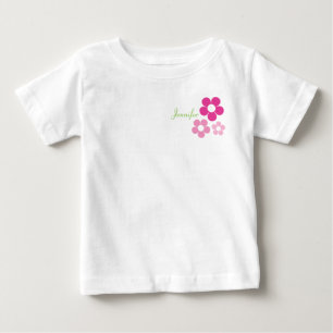 De Bebé Chica flor con nombre - Camiseta infantil