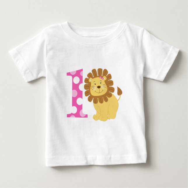 De Bebé Chica León primer cumpleaños soy una camiseta (Anverso)