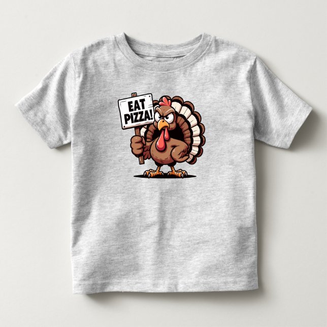 De Bebé Comer pizza Turquía en camiseta (Anverso)