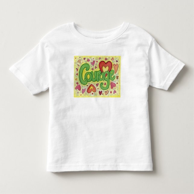 De Bebé Coraje Corazón Palabra Arte Personalizado Camiseta (Anverso)