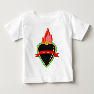 De Bebé Corazón sagrado con la camiseta verdadera del