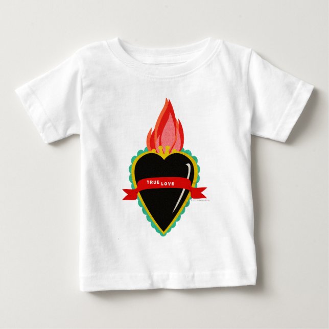 De Bebé Corazón sagrado con la camiseta verdadera del (Anverso)