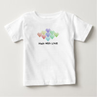 Corazones arcoiris, camiseta para bebés