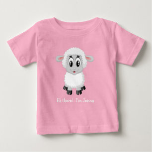 De Bebé Cordero blanco lindo   Camiseta para bebés