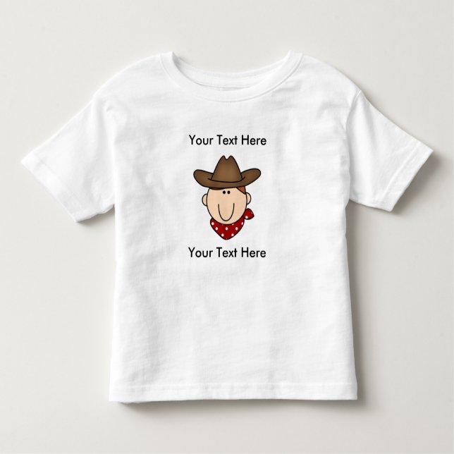 De Bebé Cowboy personalizado camiseta roja (Anverso)