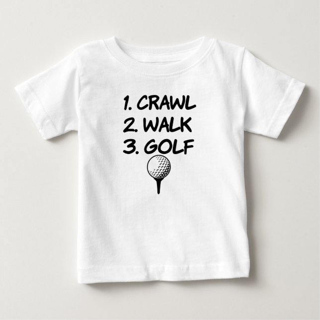 De Bebé Crawl Walk Golf graciosa camiseta para niños (Anverso)