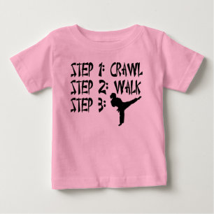 De Bebé Crawl Walk Karate, camiseta para bebés