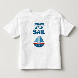 De Bebé Crawl Walk Sail camiseta infantil divertida
