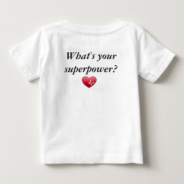De Bebé ¿Cuál es su superpotencia? embroma la camiseta (Reverso)