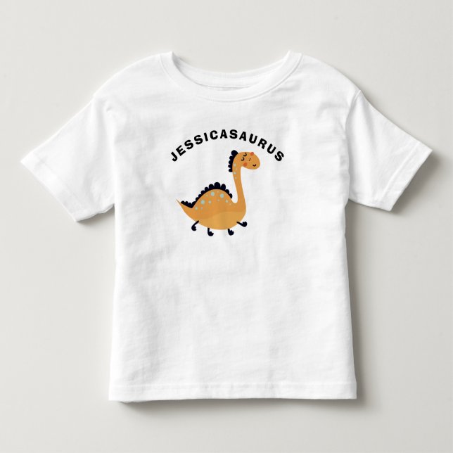 De Bebé Cute Camiseta Dinosaurio Agregar Nombre Regalo Niñ (Anverso)
