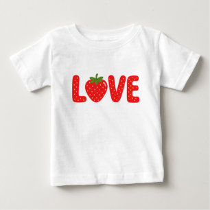 De Bebé Cute Camiseta Infantil LOVE Fresa