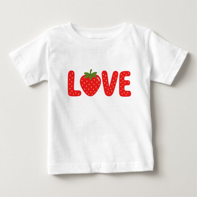 De Bebé Cute Camiseta Infantil LOVE Fresa (Anverso)