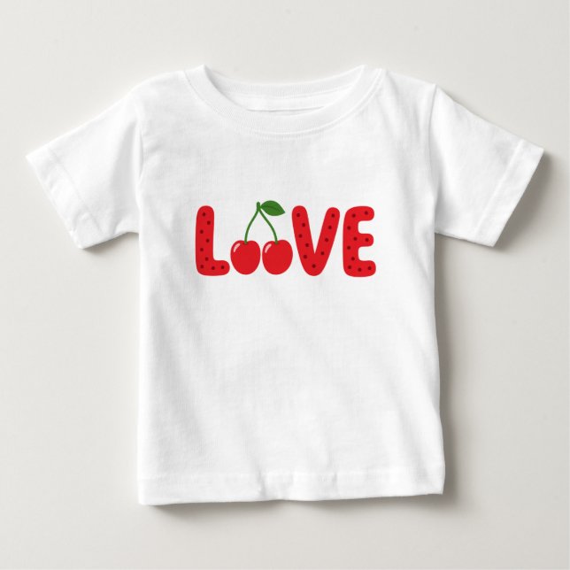 De Bebé Cute Cherry LOVE Camiseta para Niños (Anverso)