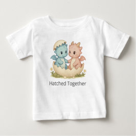 De Bebé Cute Hatching Together Twin Baby Dragons Camiseta