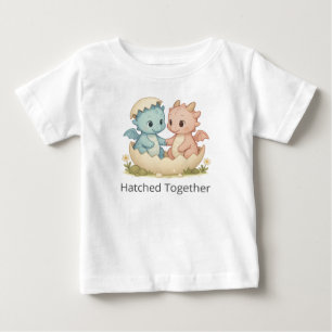 De Bebé Cute Hatching Together Twin Baby Dragons Camiseta