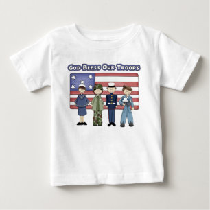 De Bebé Dios bendiga a nuestras tropas - Camiseta infantil