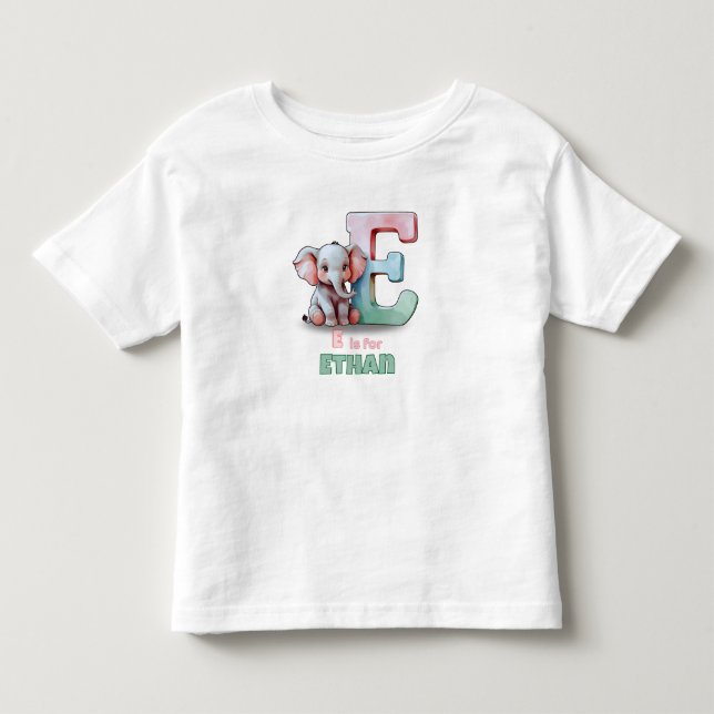 De Bebé E es para Ethan – Camiseta personalizada para niño (Anverso)