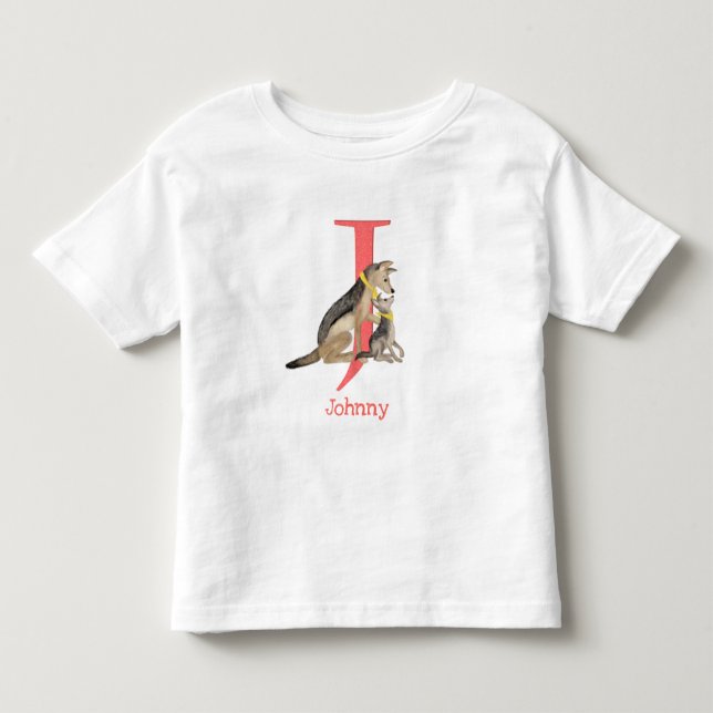 De Bebé El animal ABC J es para la camiseta jackal (Anverso)