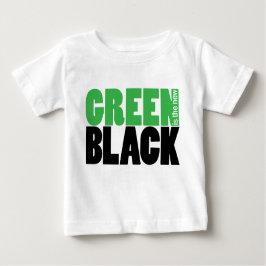 De Bebé El verde es la nueva camiseta infantil linda negra