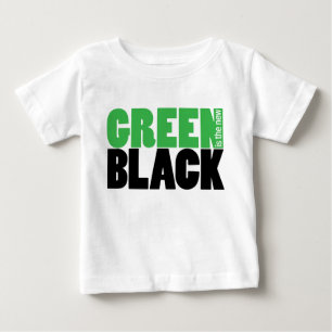 De Bebé El verde es la nueva camiseta infantil linda negra