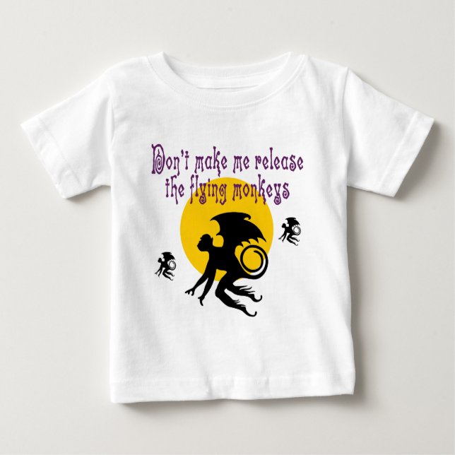 De Bebé El vuelo Monkeys la camiseta (Anverso)